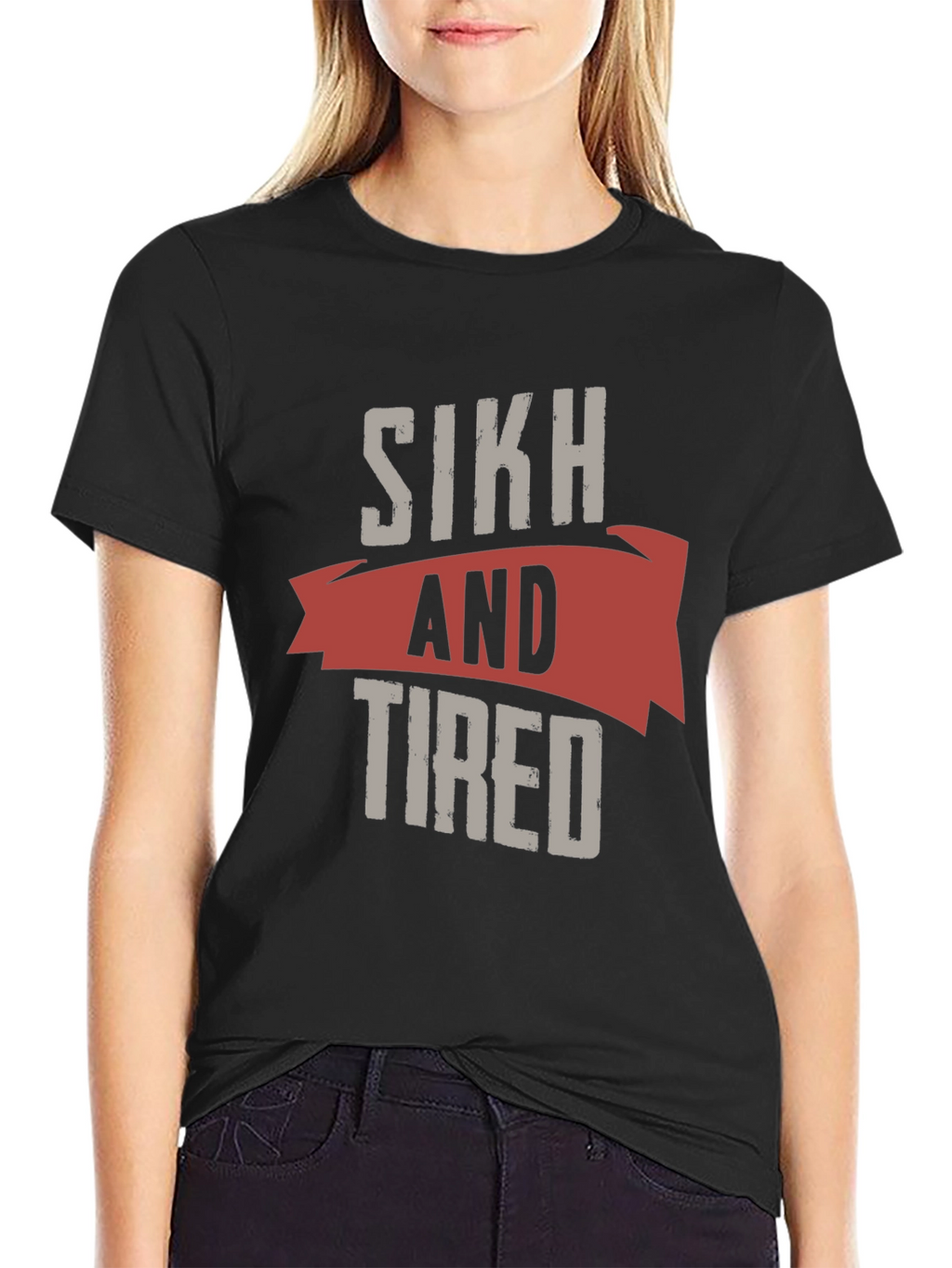Sikh and Tired Graphic T-Shirt - Black