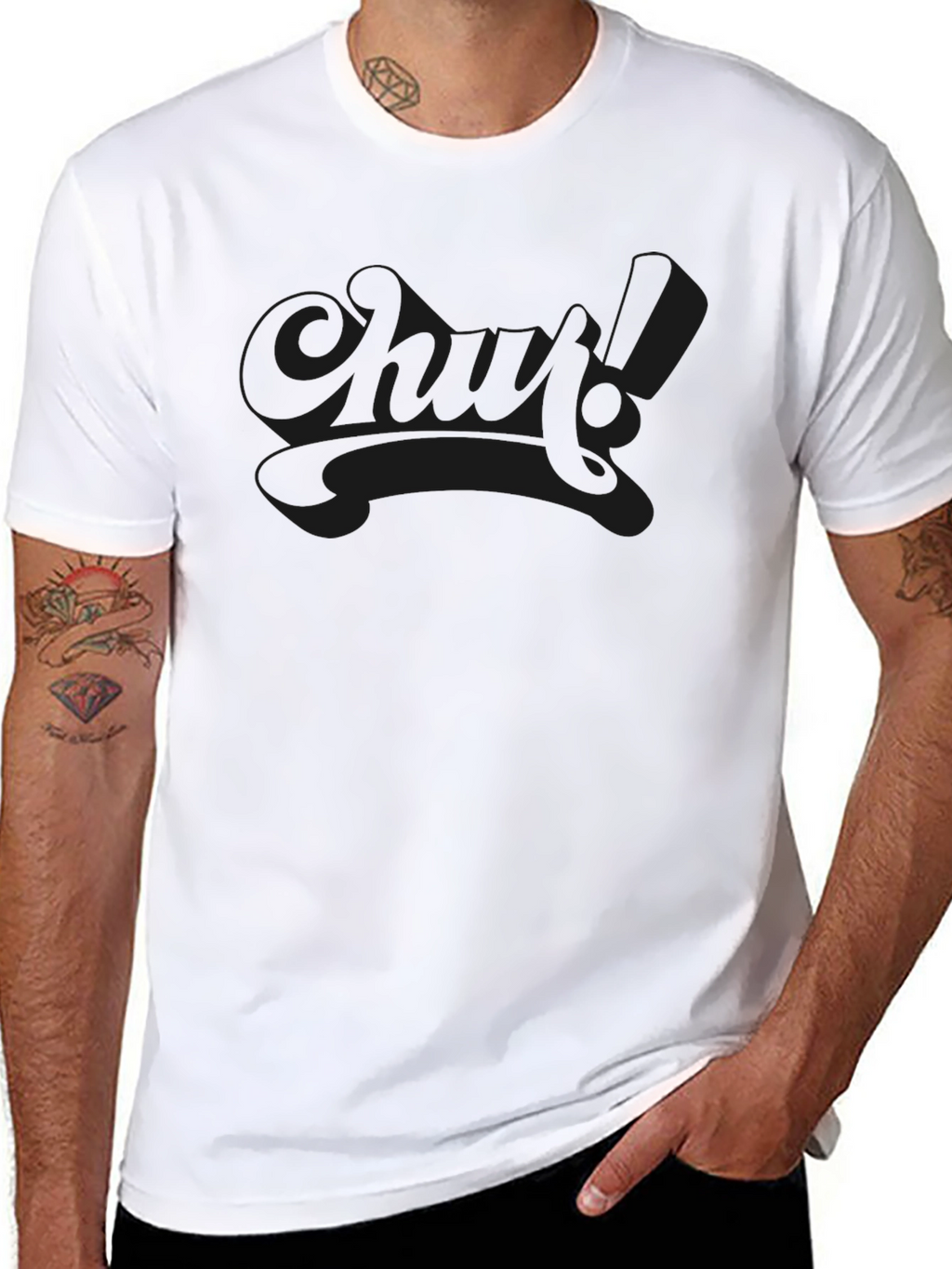 Mens Black Thug! Graphic Print T-Shirt