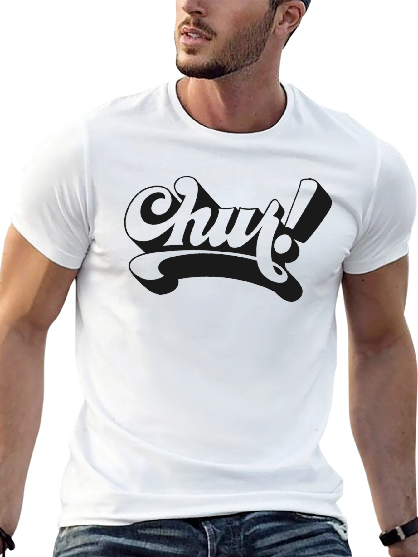 Mens Black Thug! Graphic Print T-Shirt