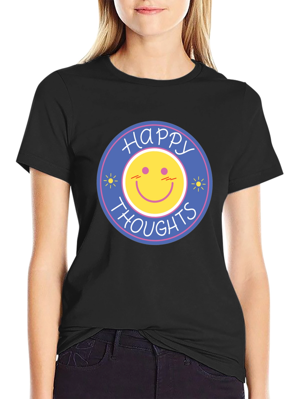 Happy Thoughts Graphic T-Shirt - Black