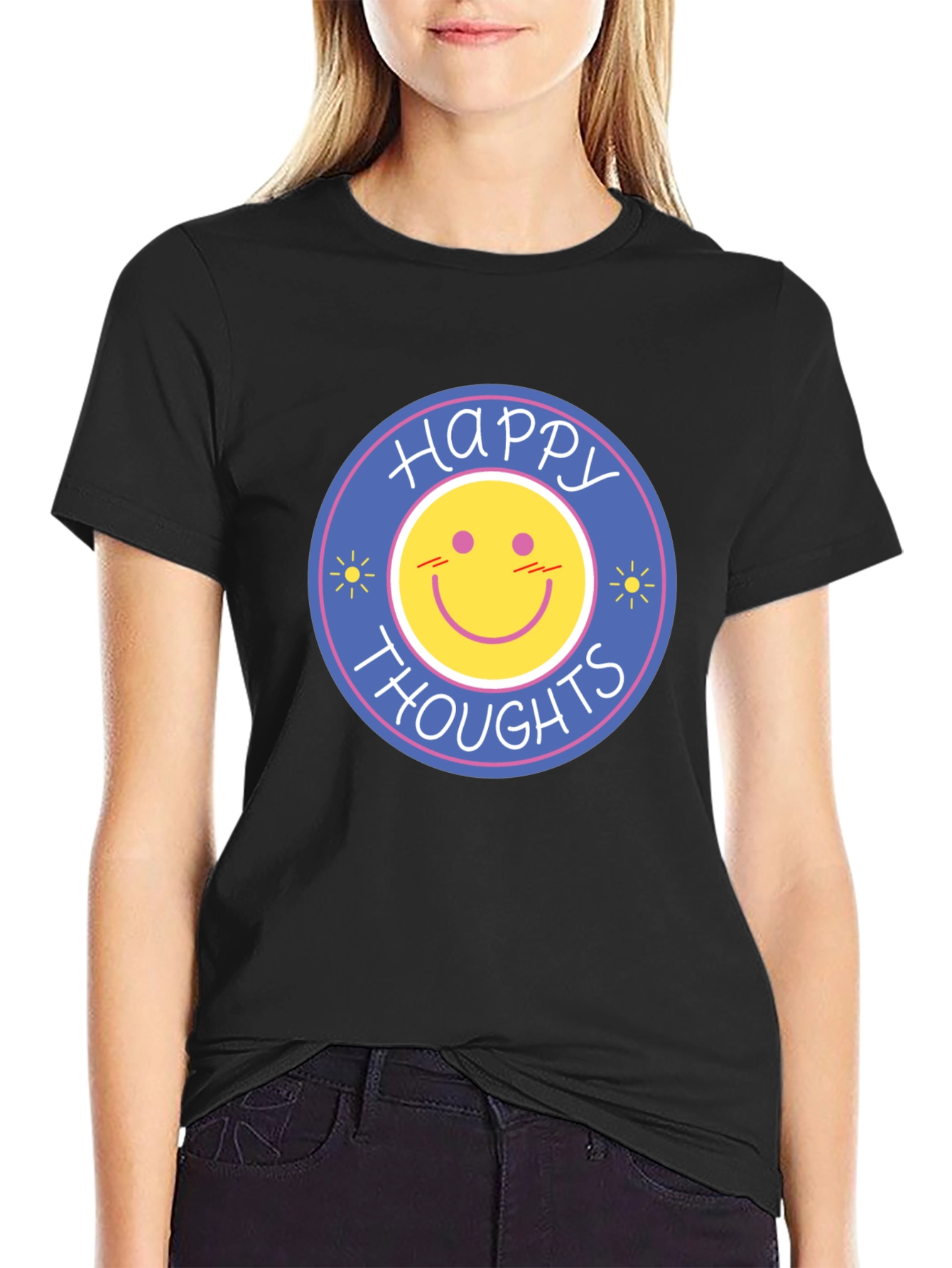 Happy Thoughts Graphic T-Shirt - Black