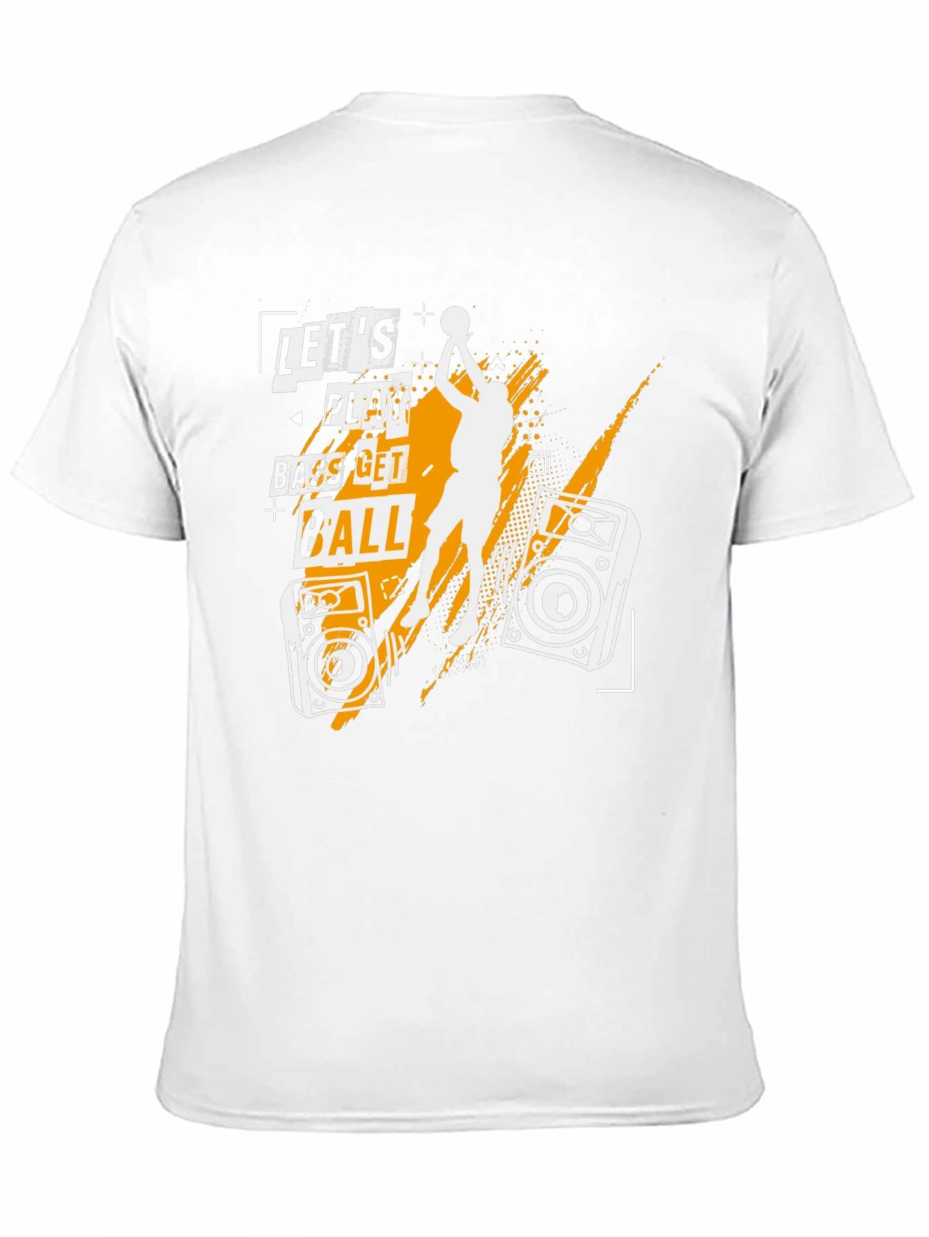 Lets Play Bass Get Ball Black Graphic T-Shirt