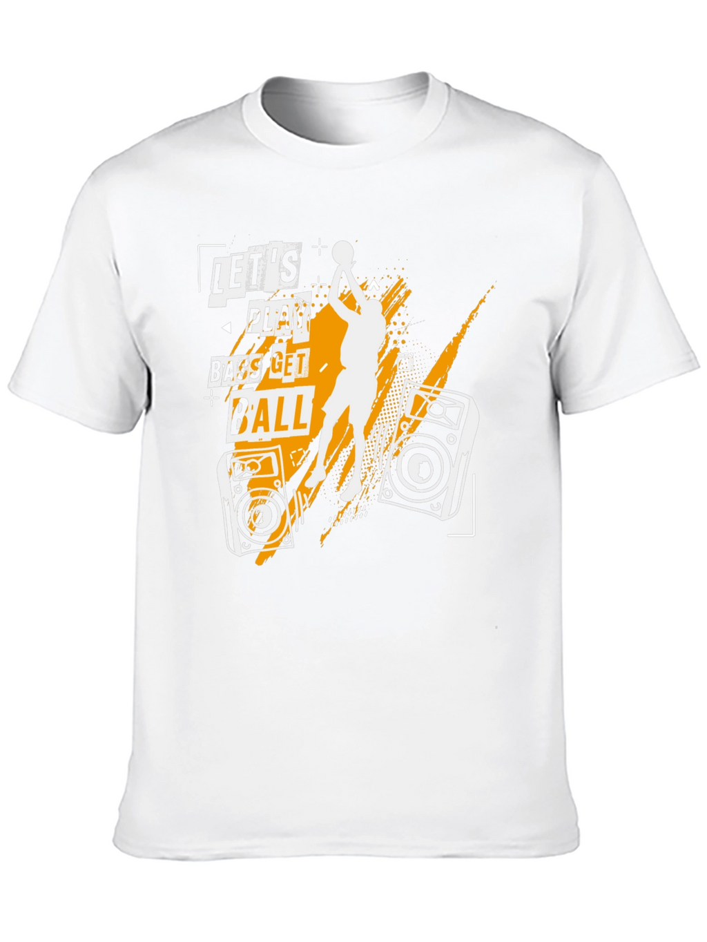 Lets Play Bass Get Ball Black Graphic T-Shirt
