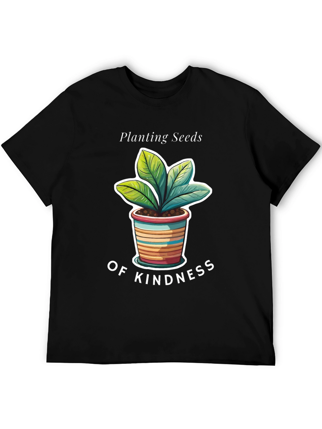 Planting Seeds of Kindness Black Graphic T-Shirt