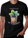 Planting Seeds of Kindness Black Graphic T-Shirt