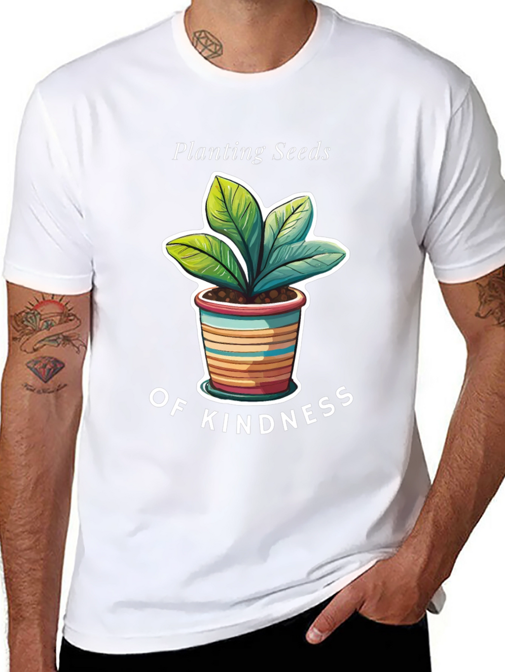 Planting Seeds of Kindness Black Graphic T-Shirt
