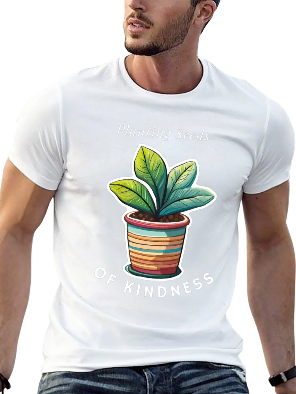 Planting Seeds of Kindness Black Graphic T-Shirt