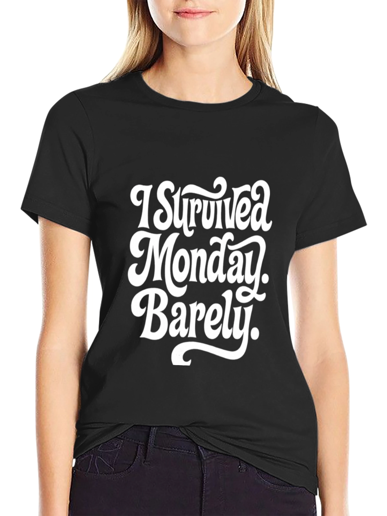I Survived Monday Barely T-Shirt - Funny Mens Tee
