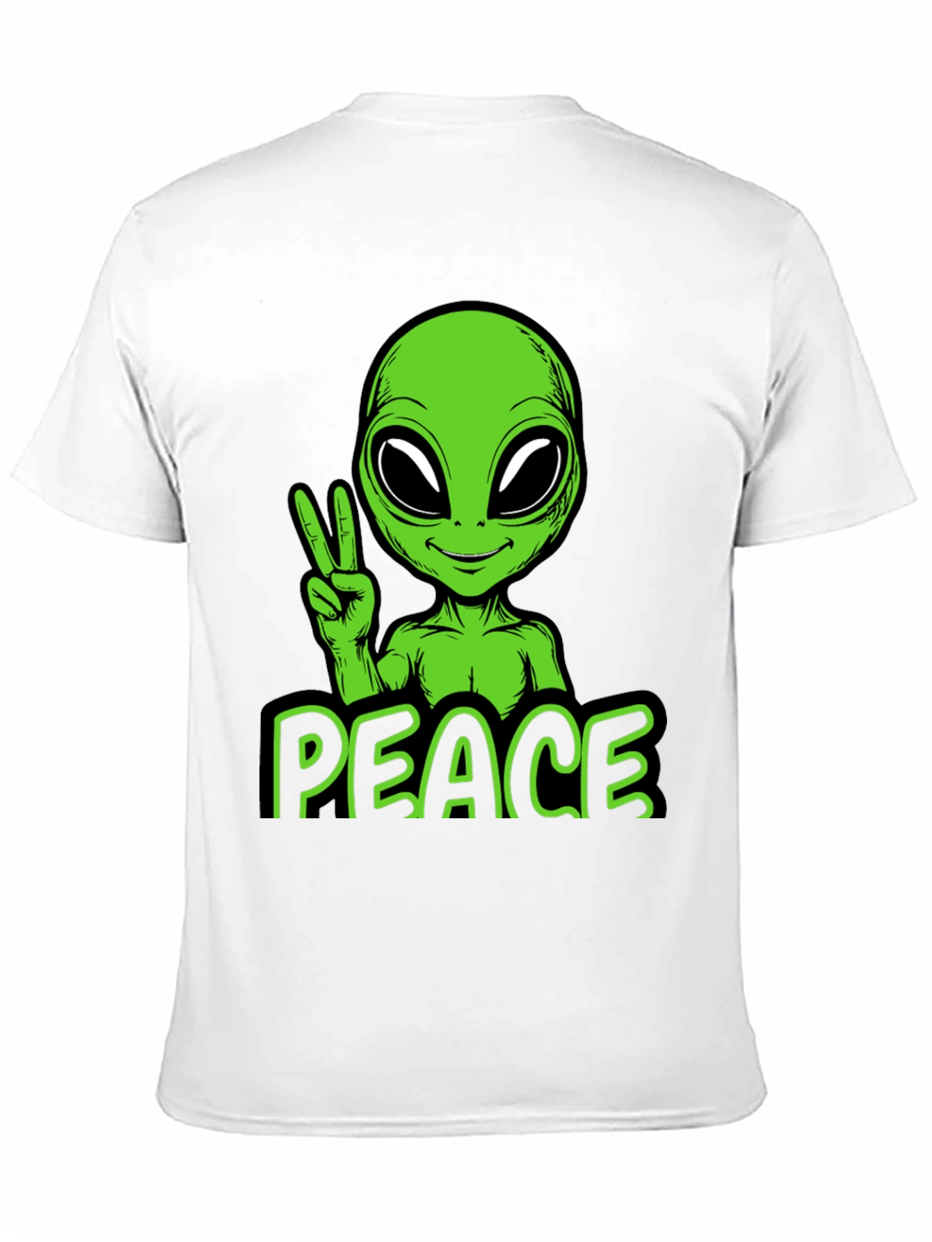 Alien Peace Graphic Tee - Black Cotton Blend