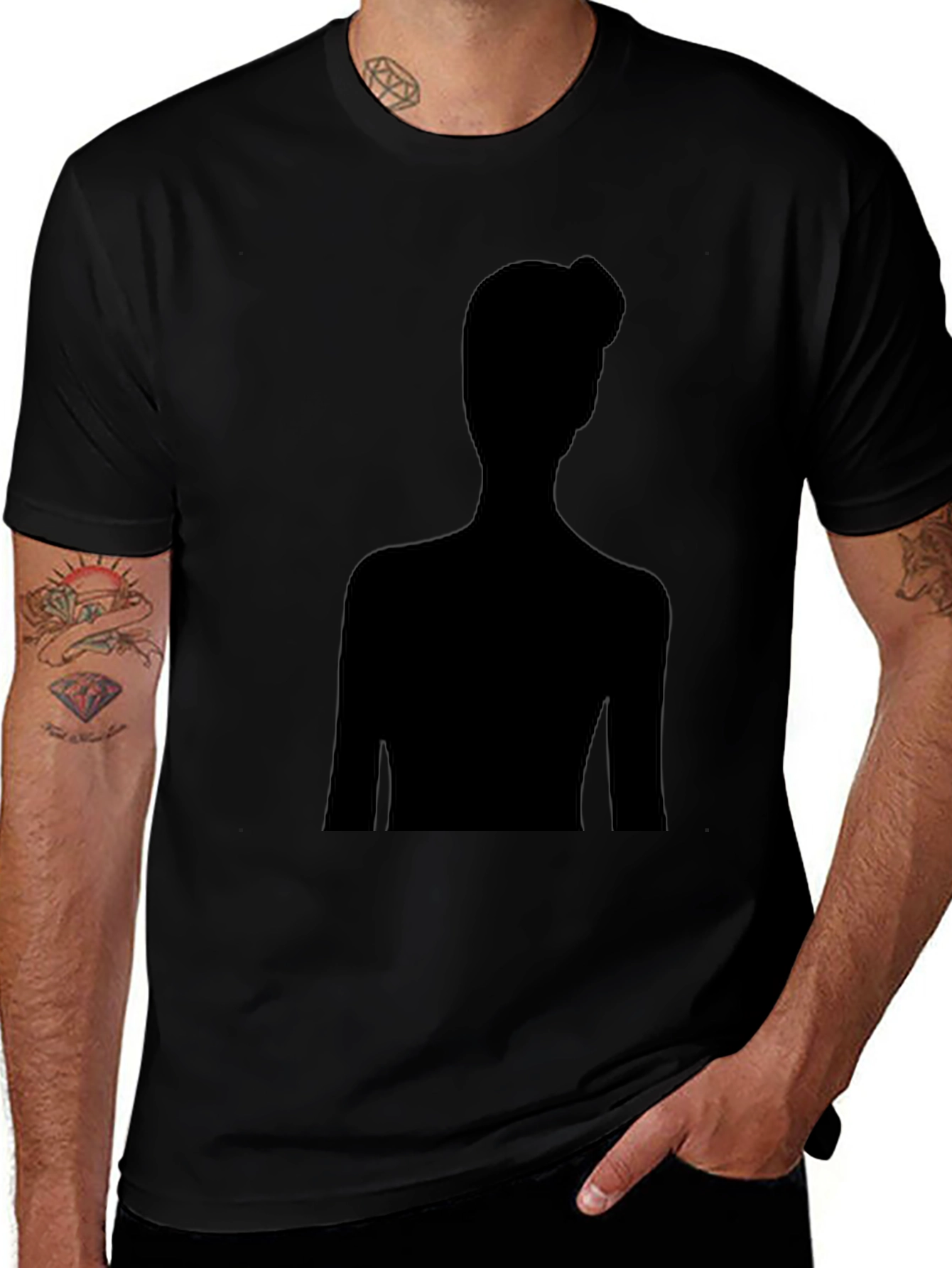Silhouette Graphic Tee - Modern Black T-Shirt