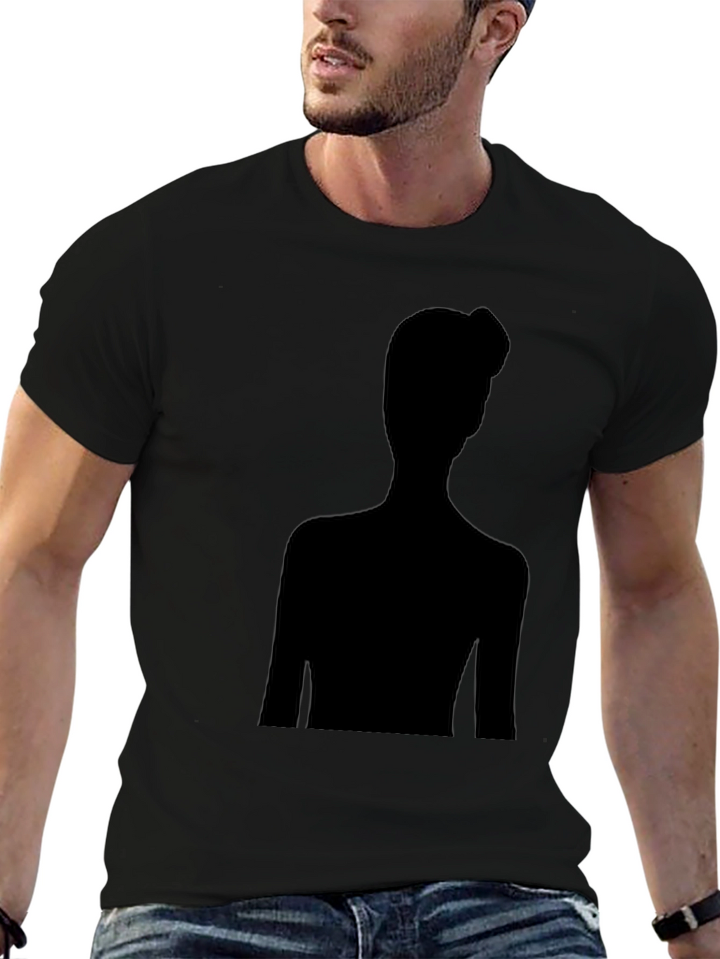 Silhouette Graphic Tee - Modern Black T-Shirt