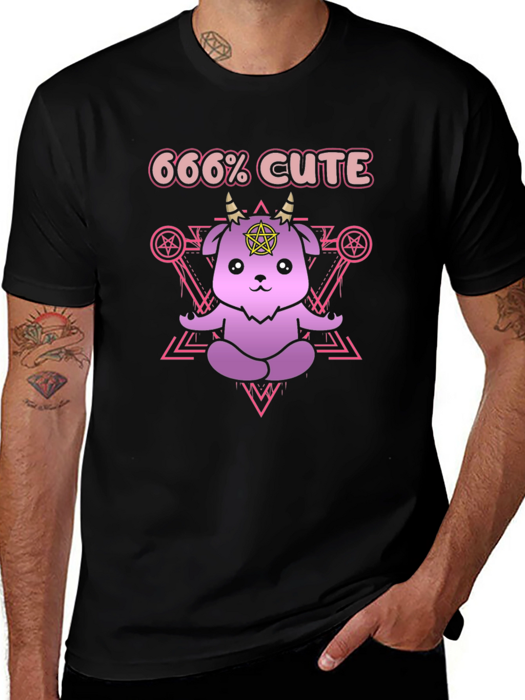 666% Cute T-Shirt - Kawaii Satanic Goat Tee