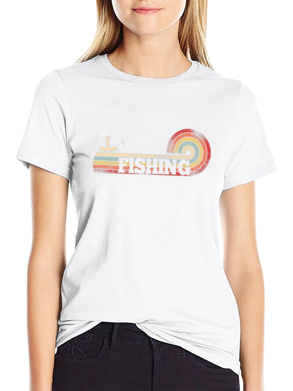 Retro Fishing Graphic T-Shirt - Black