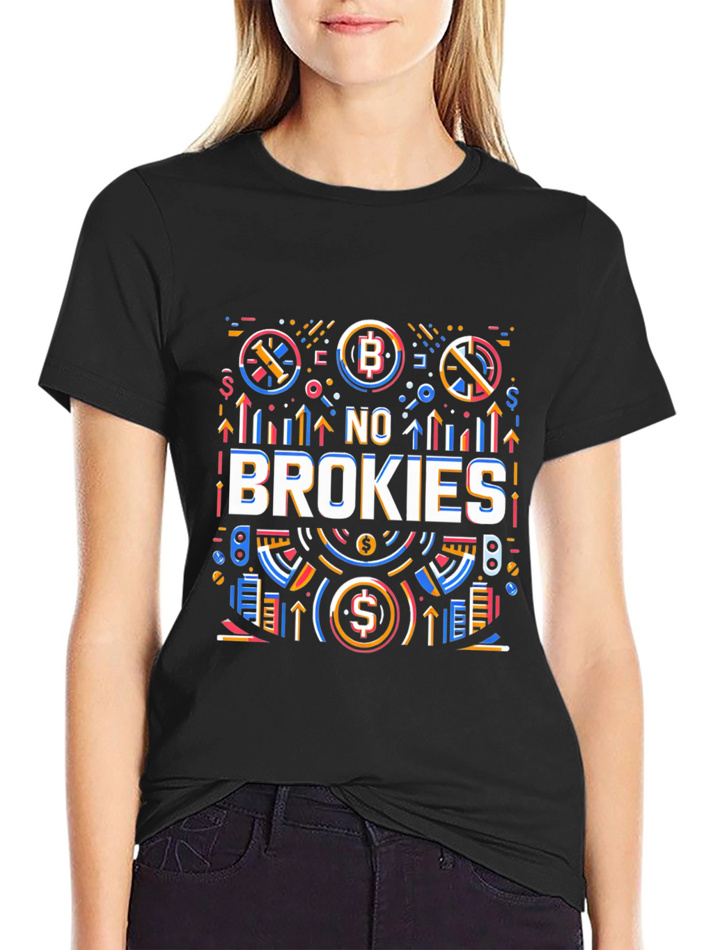 No Brokies Graphic Tee - Crypto Enthusiast Apparel