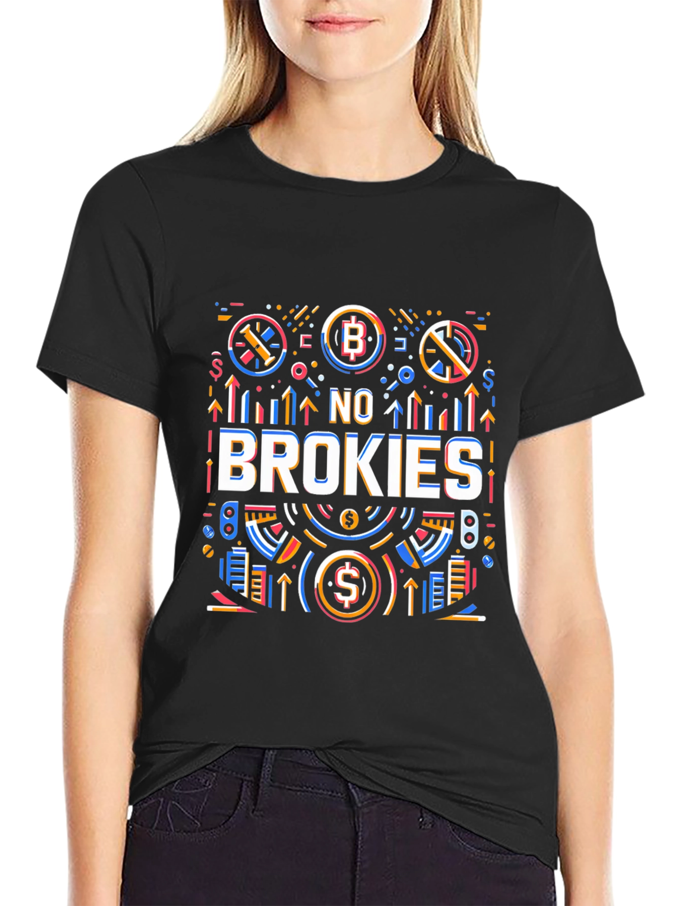 No Brokies Graphic Tee - Crypto Enthusiast Apparel