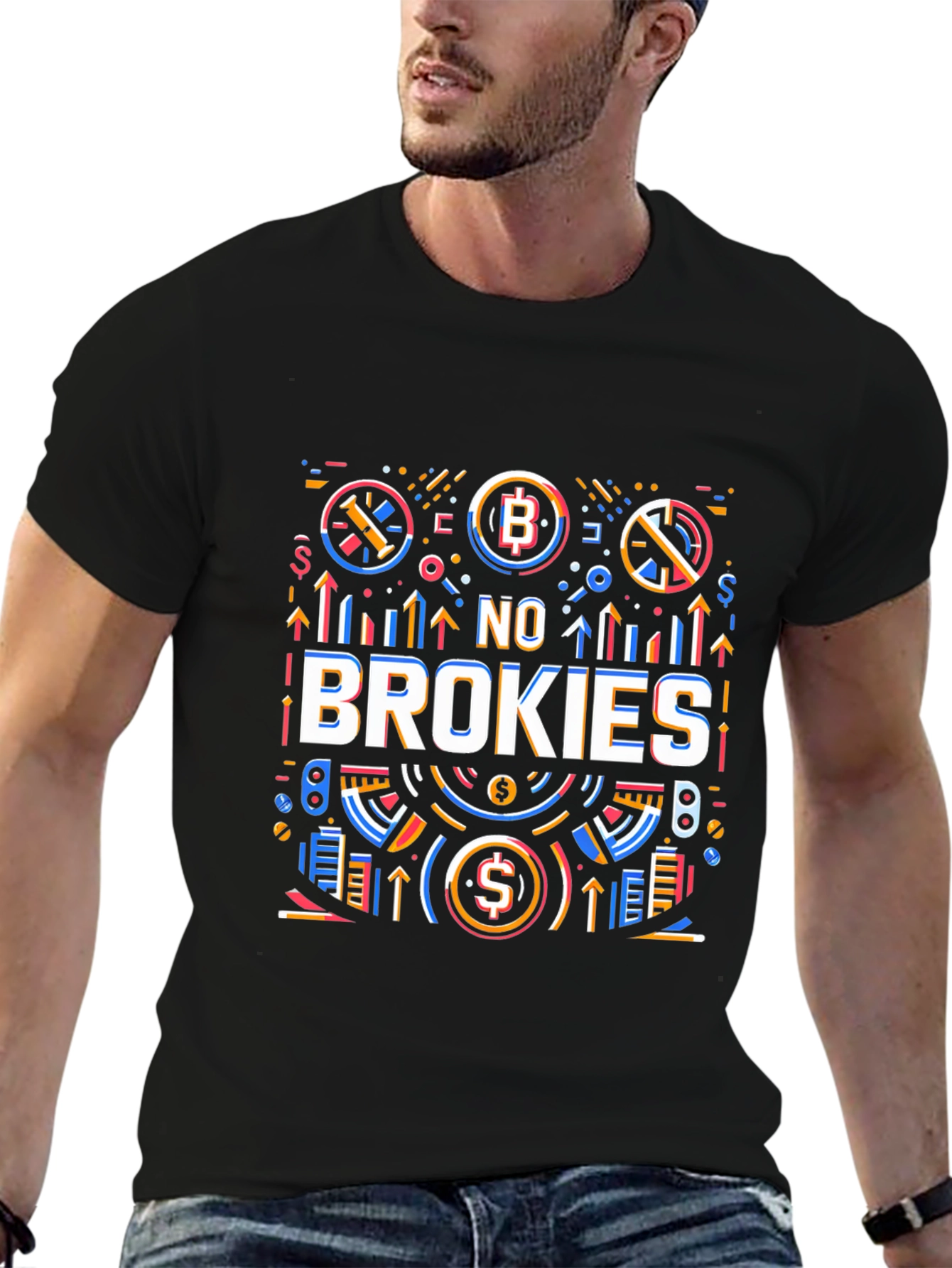 No Brokies Graphic Tee - Crypto Enthusiast Apparel