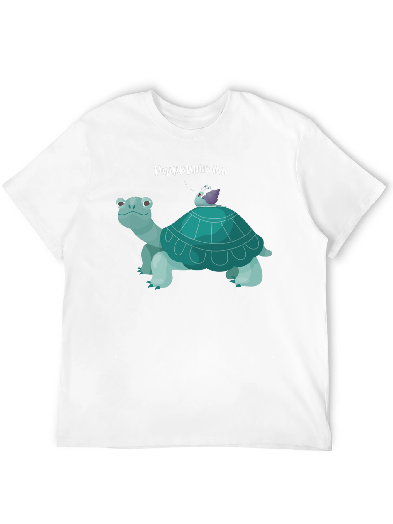 Humorous Turtle & Snail Graphic T-Shirt