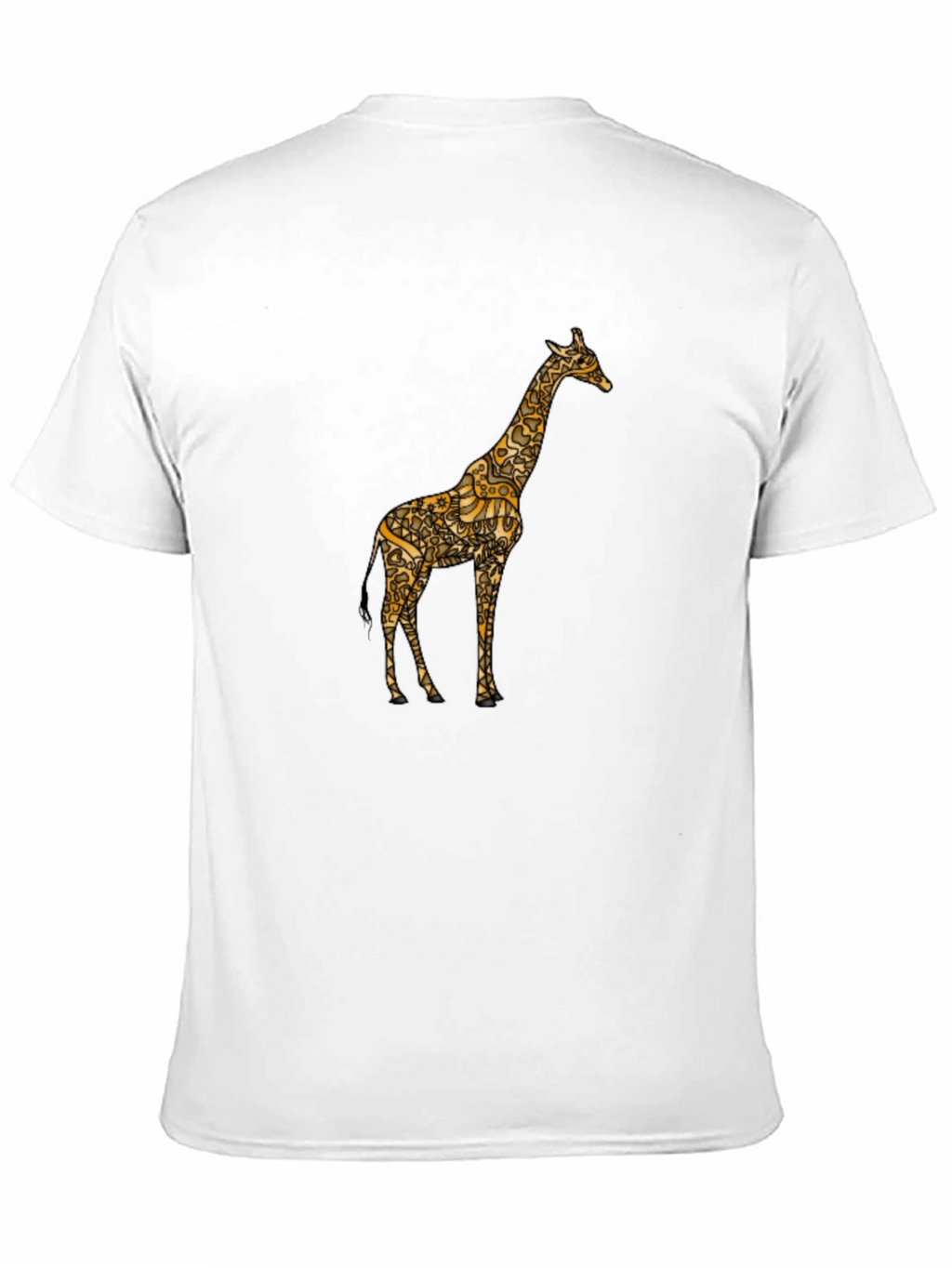 Stylish Giraffe Print Black T-Shirt
