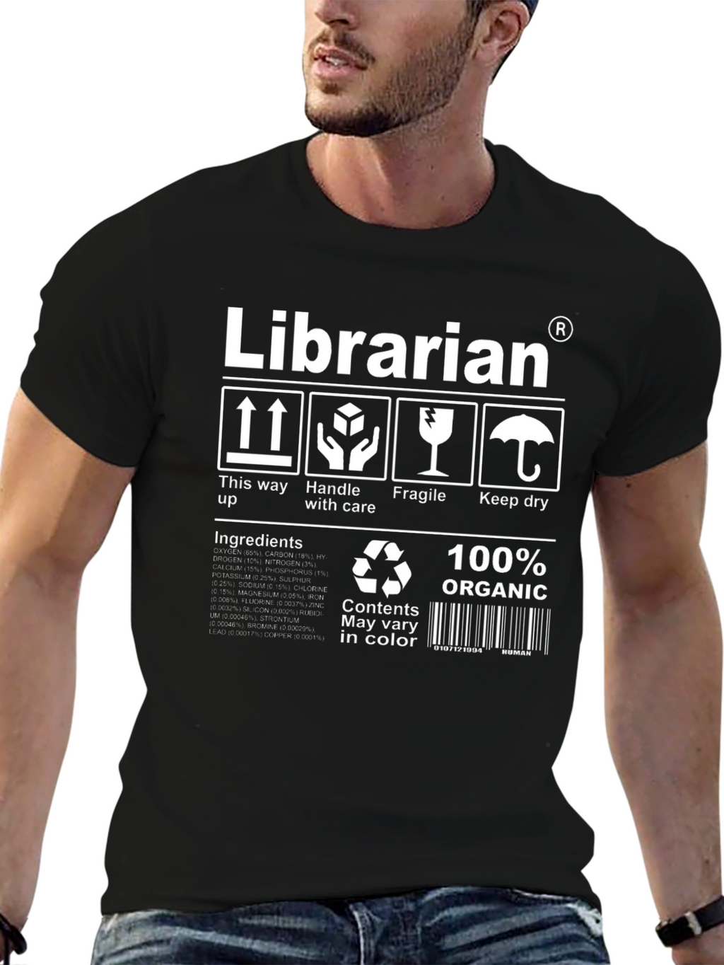 Librarian 100% Organic Novelty T-Shirt