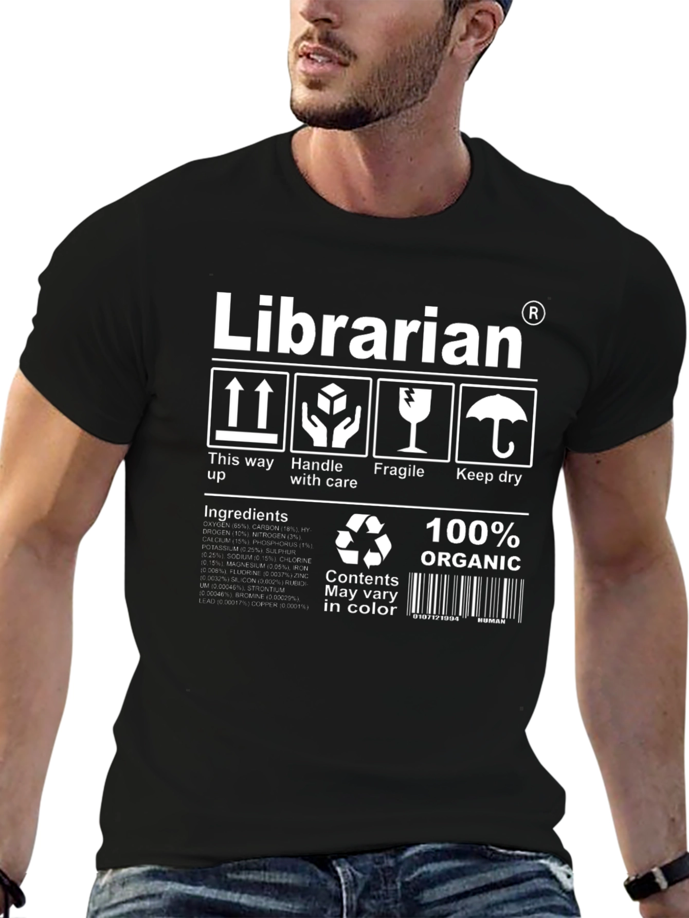 Librarian 100% Organic Novelty T-Shirt