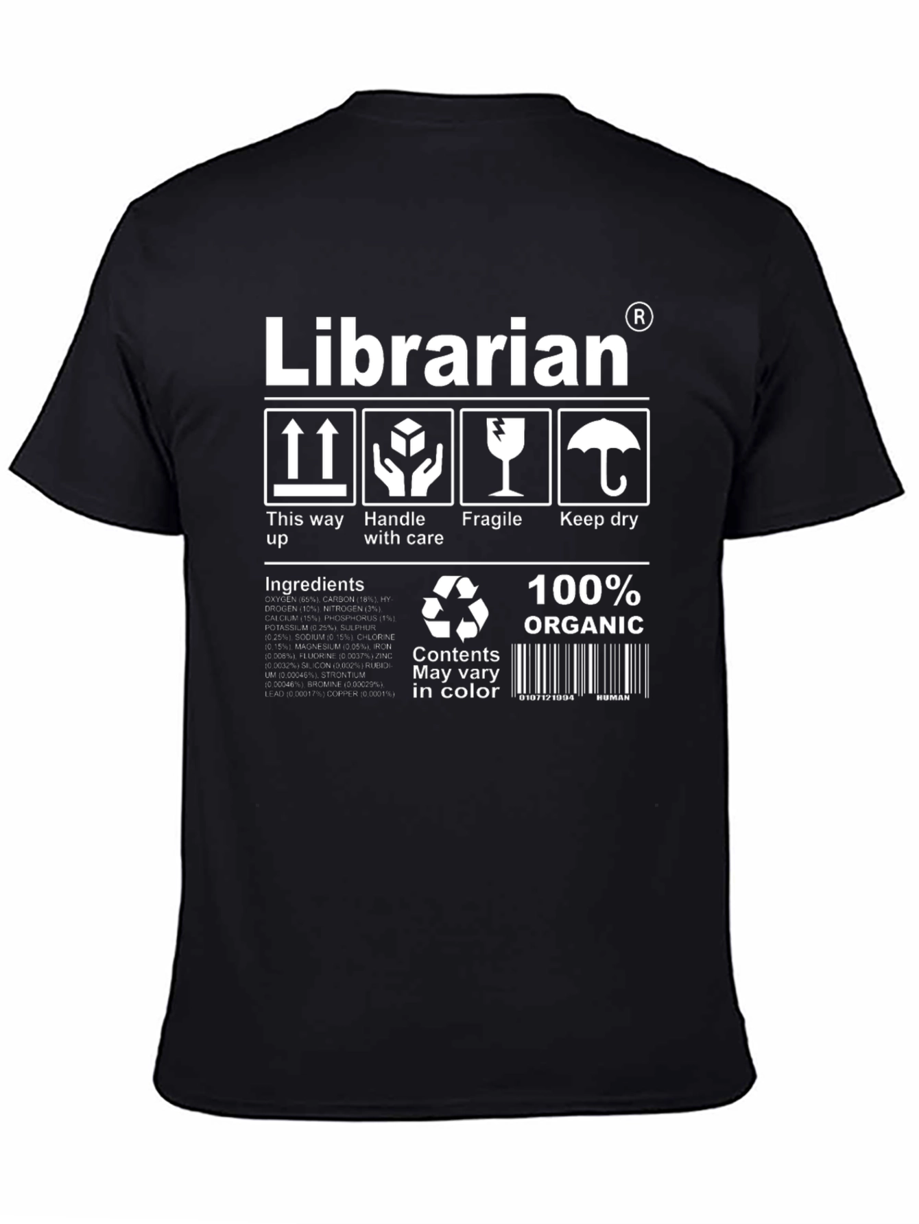 Librarian 100% Organic Novelty T-Shirt