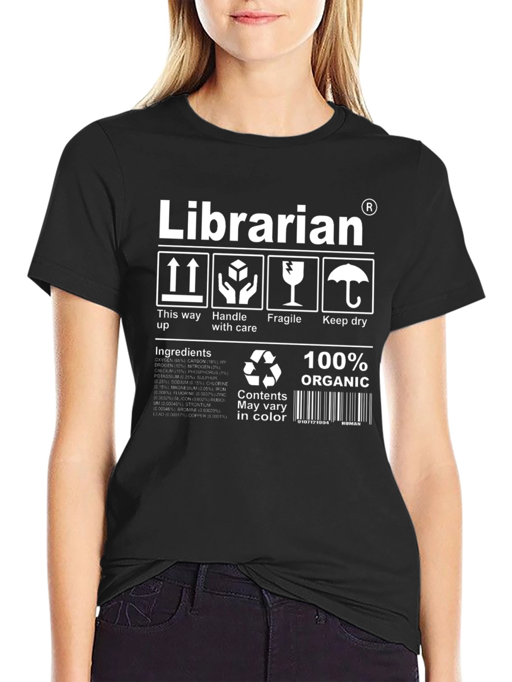 Librarian 100% Organic Novelty T-Shirt