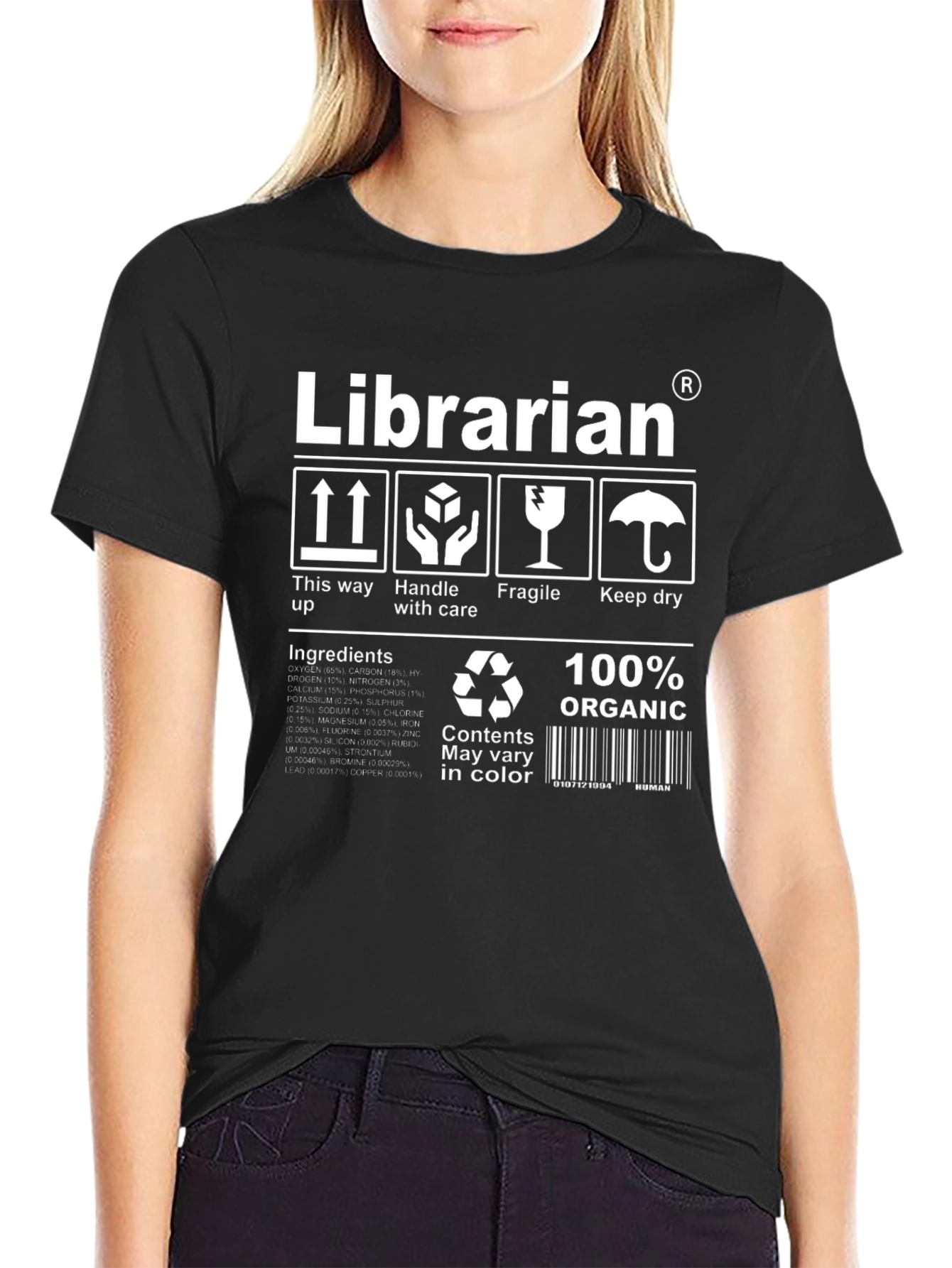 Librarian 100% Organic Novelty T-Shirt
