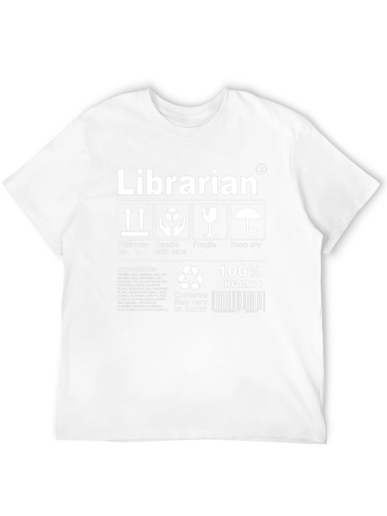 Librarian 100% Organic Novelty T-Shirt