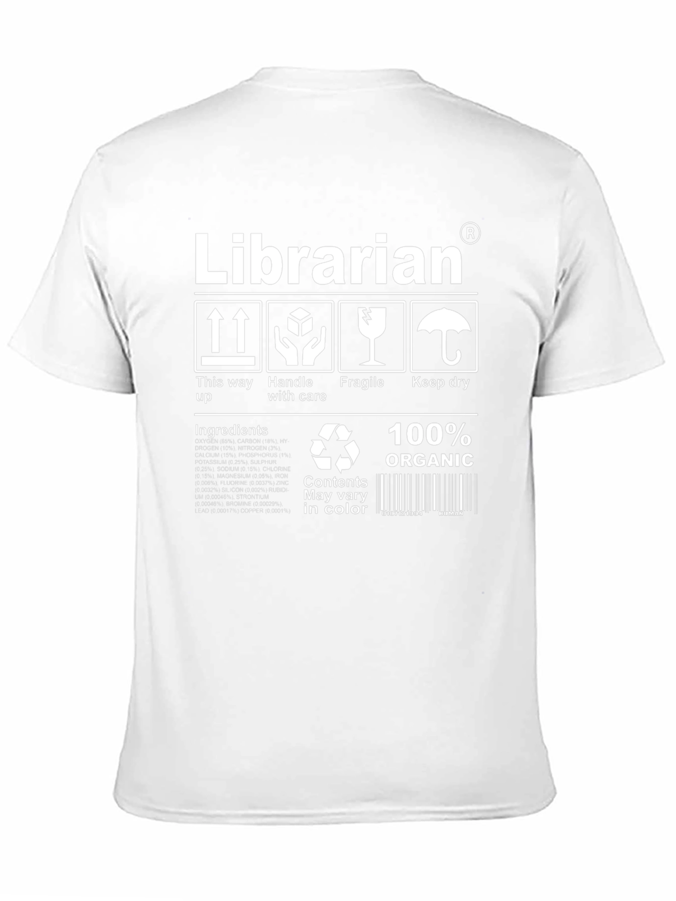 Librarian 100% Organic Novelty T-Shirt