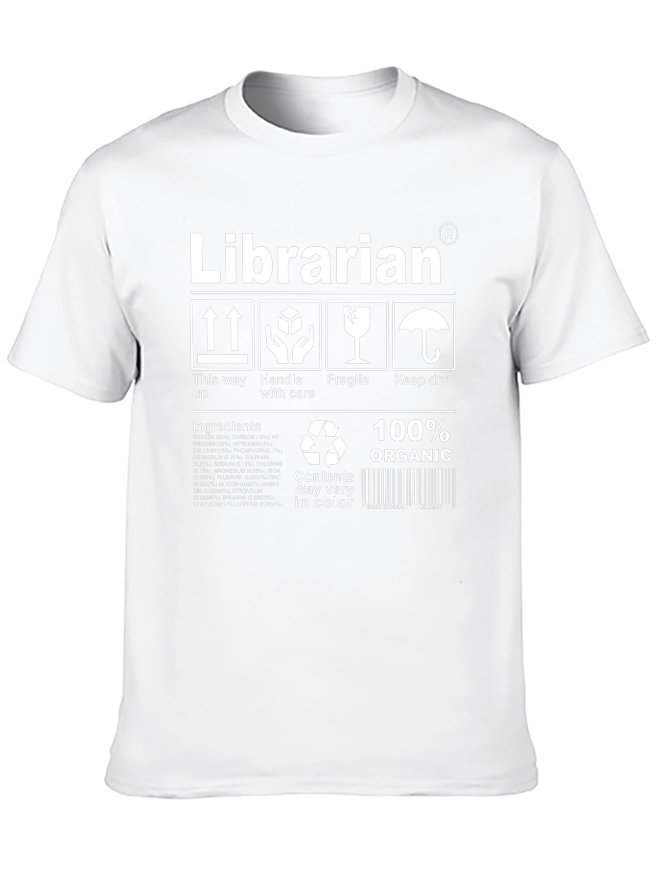 Librarian 100% Organic Novelty T-Shirt