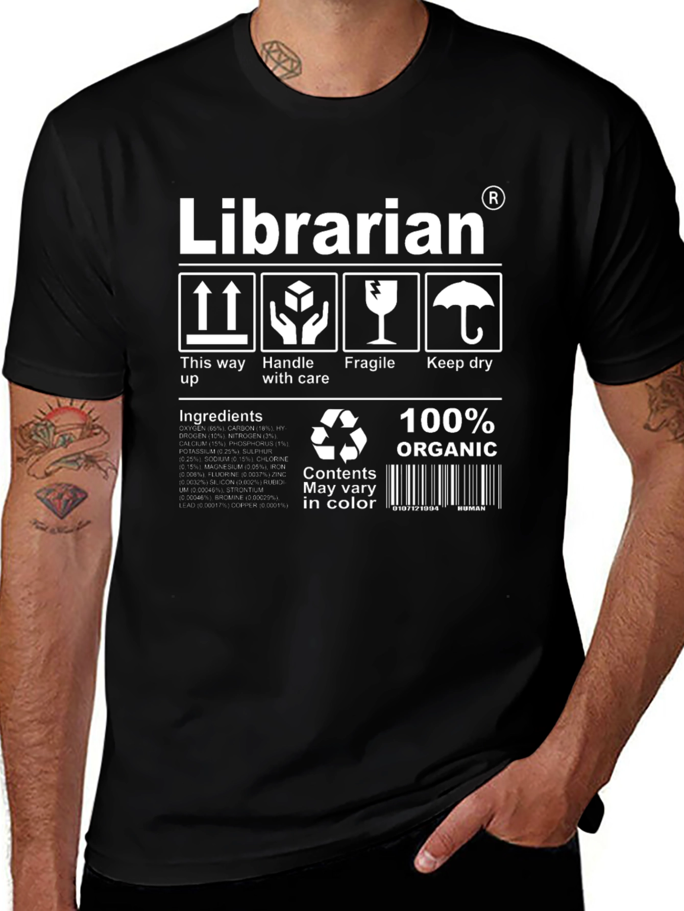 Librarian 100% Organic Novelty T-Shirt