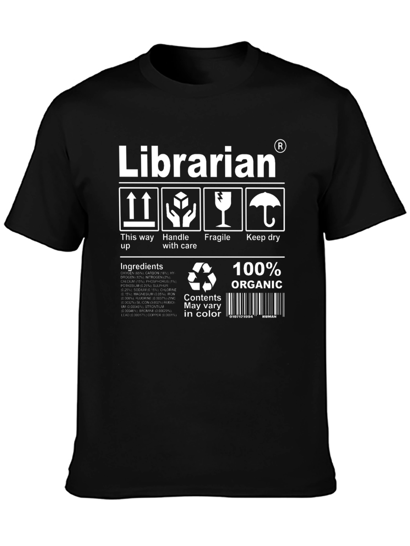 Librarian 100% Organic Novelty T-Shirt