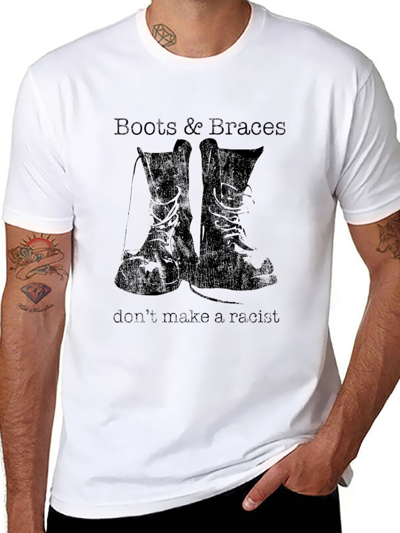 Boots & Braces T-Shirt - Anti-Racist Statement Tee