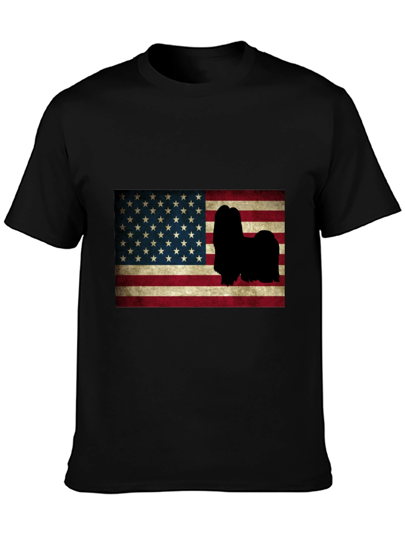 American Flag Lhasa Apso T-Shirt