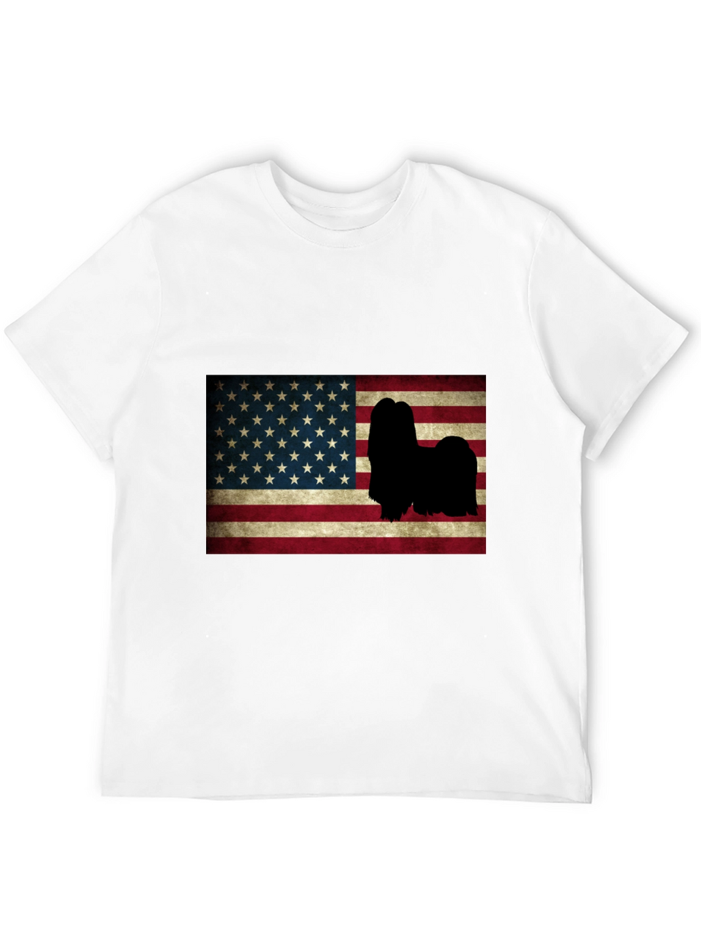 American Flag Lhasa Apso T-Shirt
