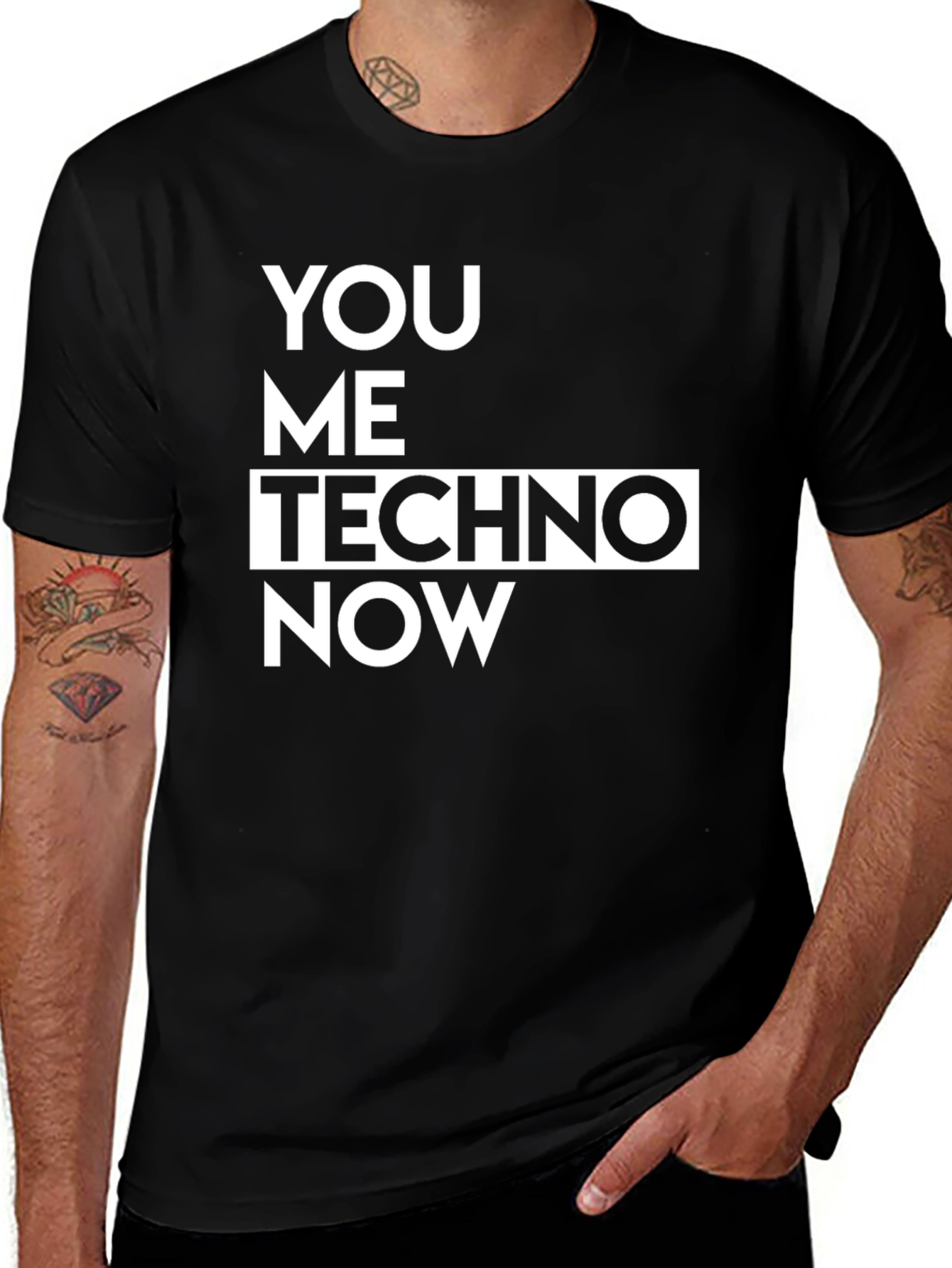 You Me Techno Now Black T-Shirt