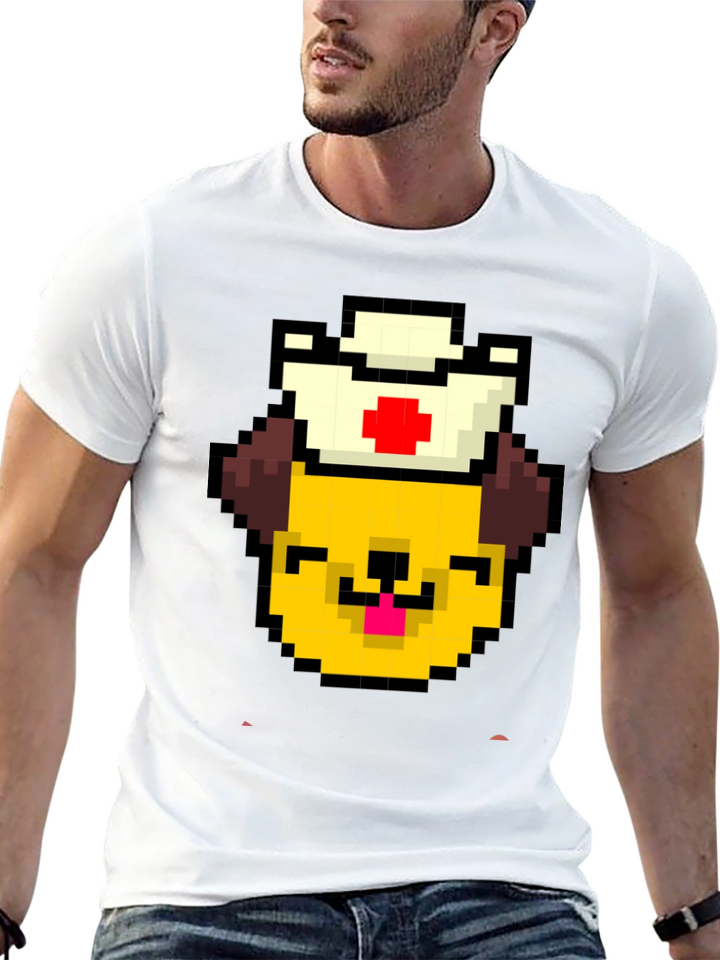 Pixel Dog Nurse Black T-Shirt