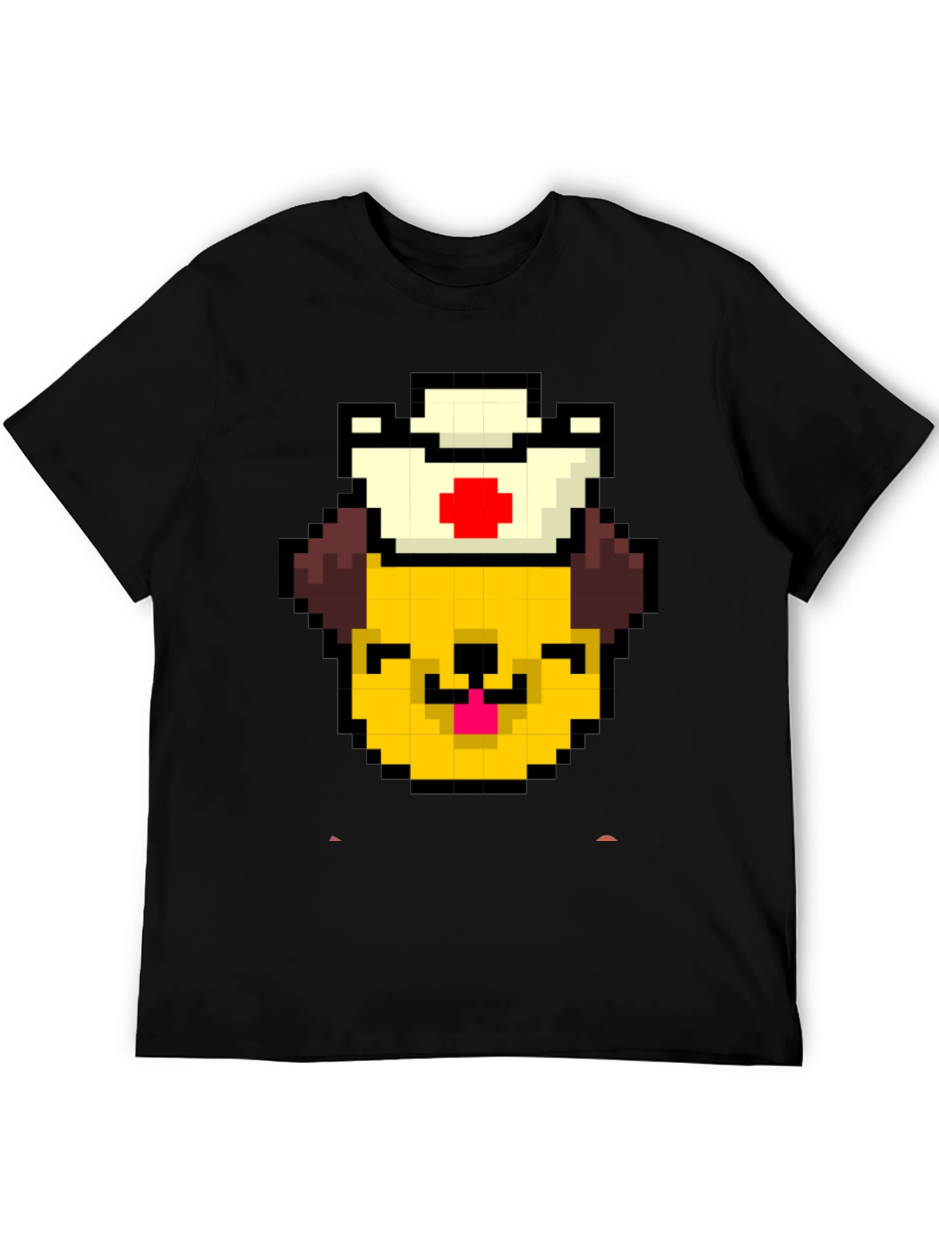 Pixel Dog Nurse Black T-Shirt