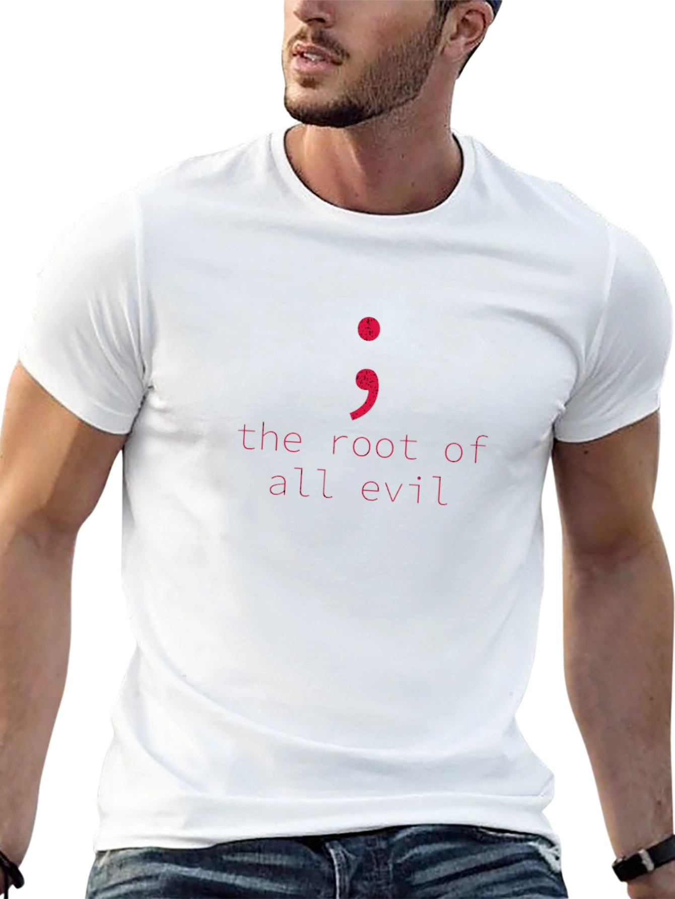 Root of All Evil Semicolon T-Shirt