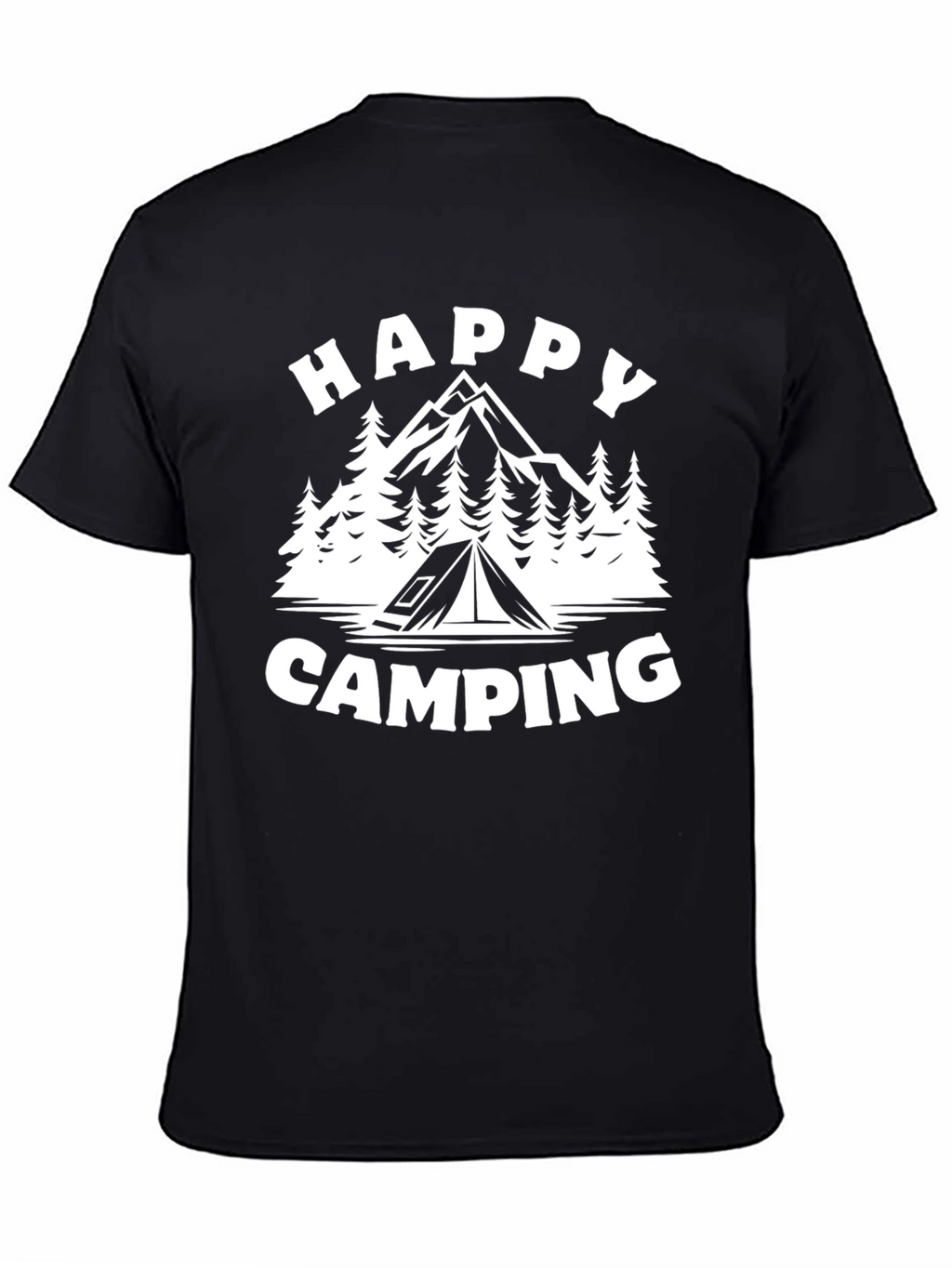 Happy Camping T-Shirt - Black