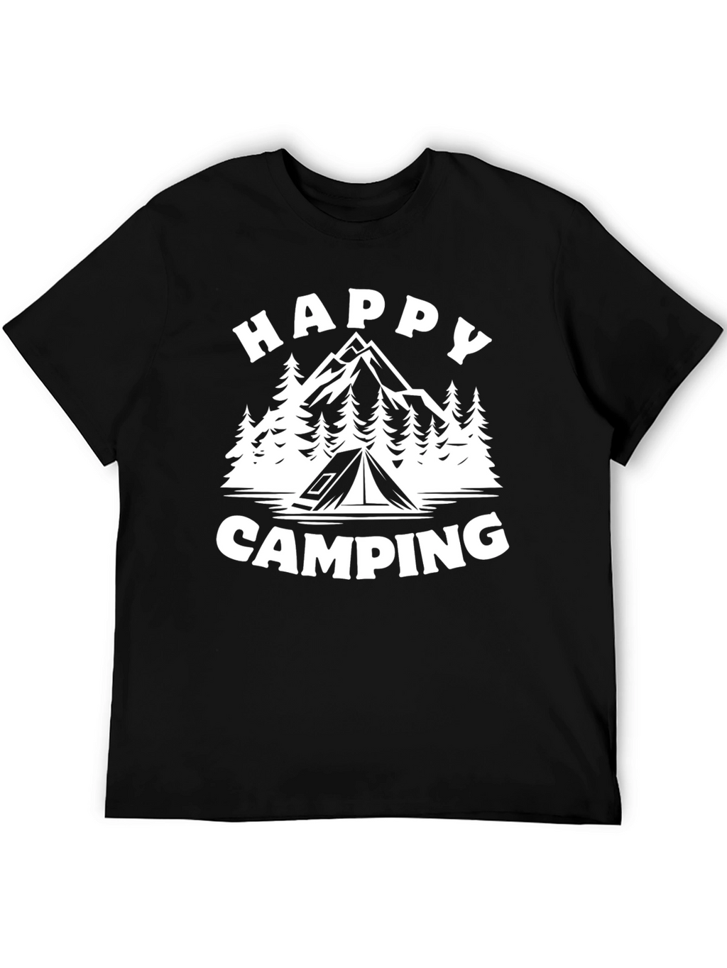 Happy Camping T-Shirt - Black