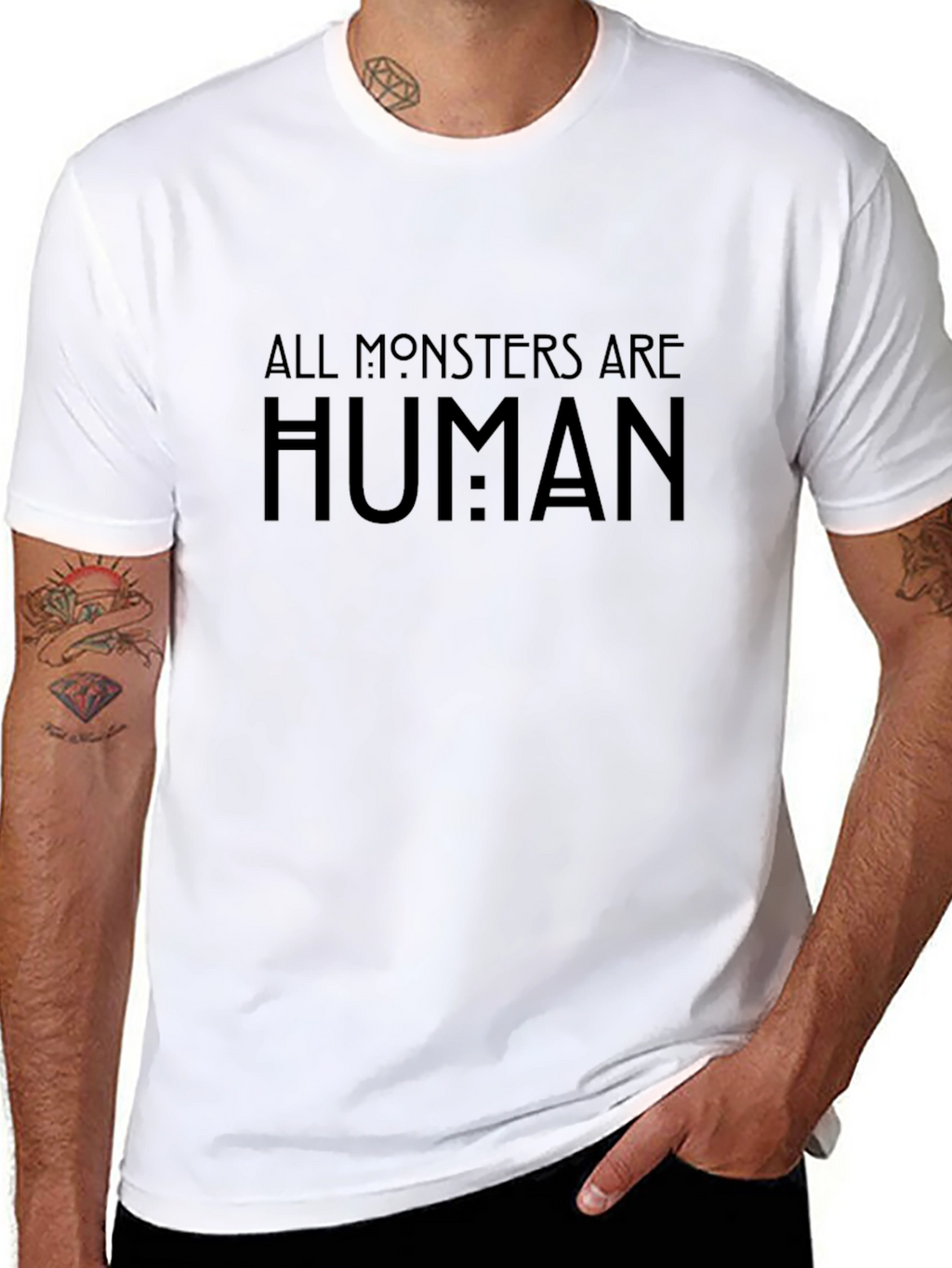 All Monsters Are Human Graphic Tee - Black