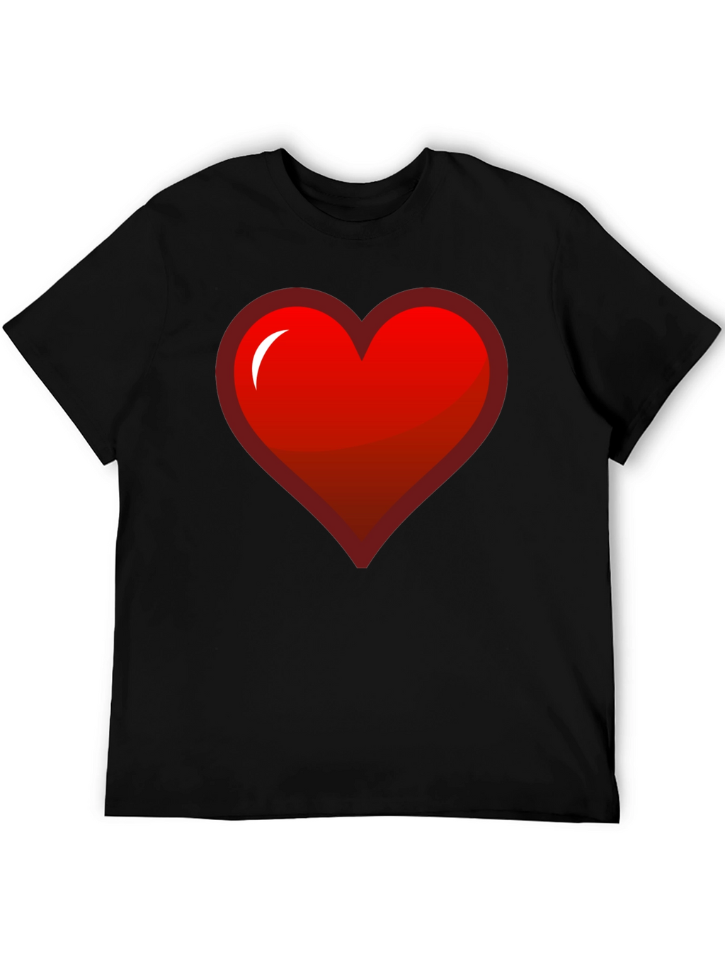 Red Heart Graphic Black T-Shirt