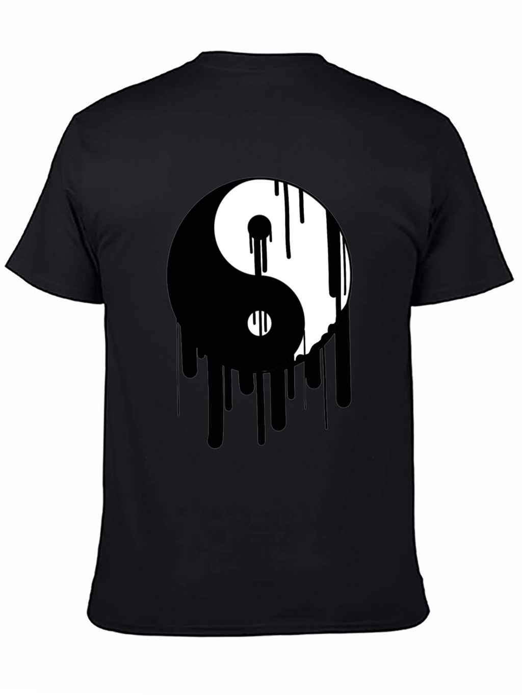 Yin Yang Drip Graphic Tee - Black