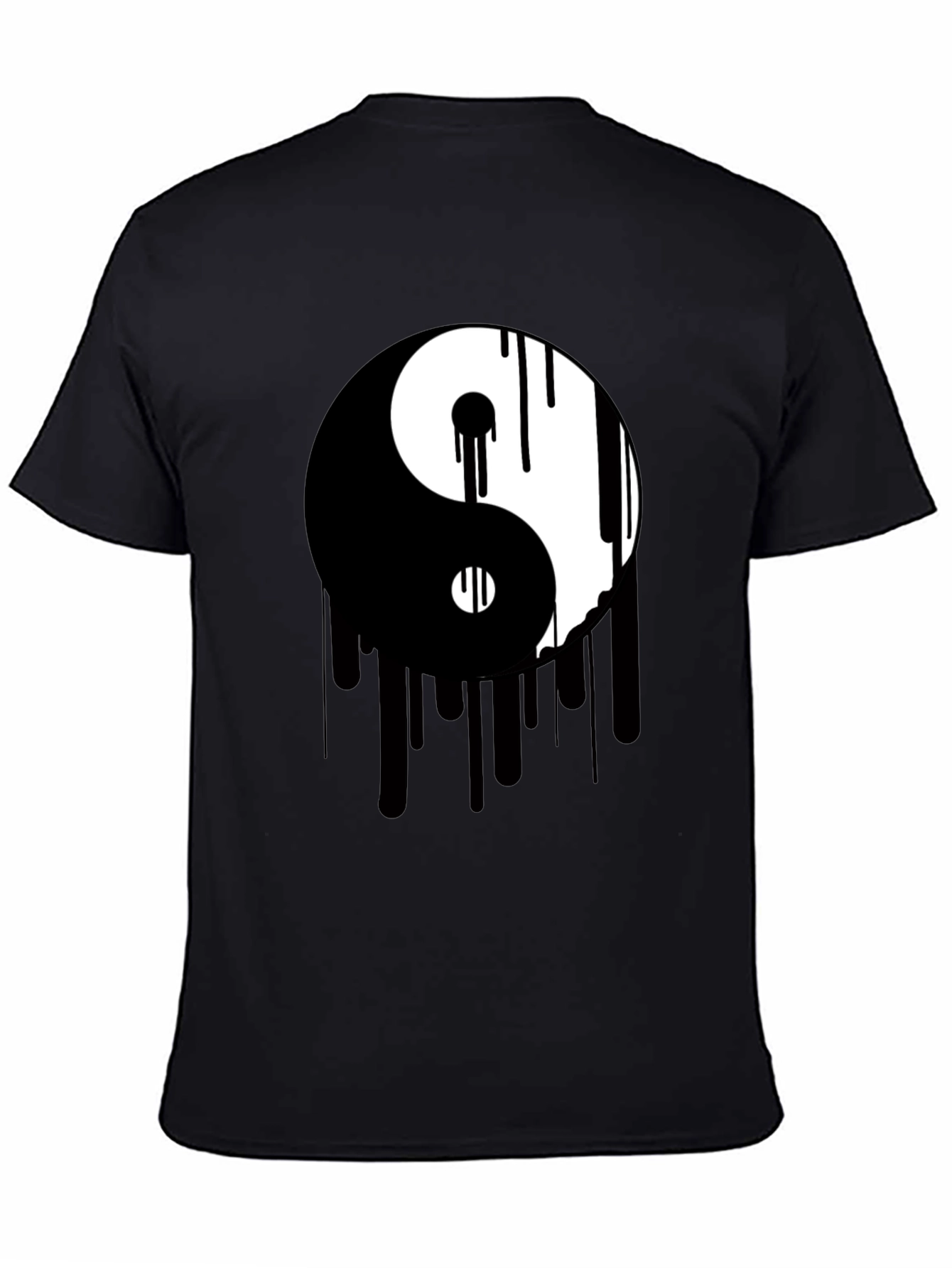Yin Yang Drip Graphic Tee - Black