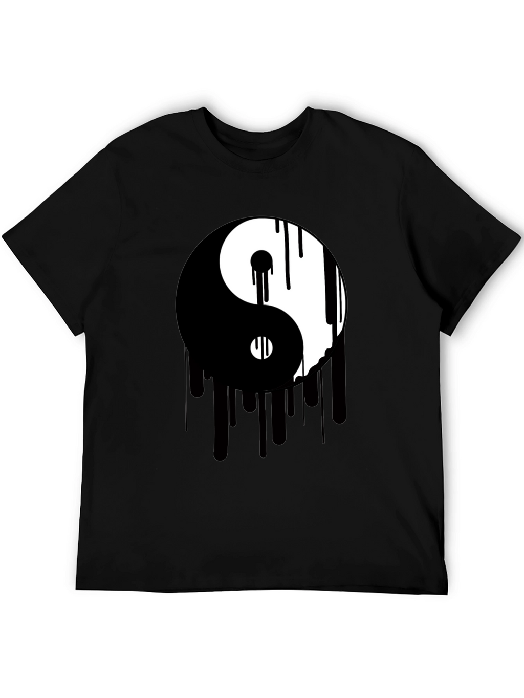 Yin Yang Drip Graphic Tee - Black