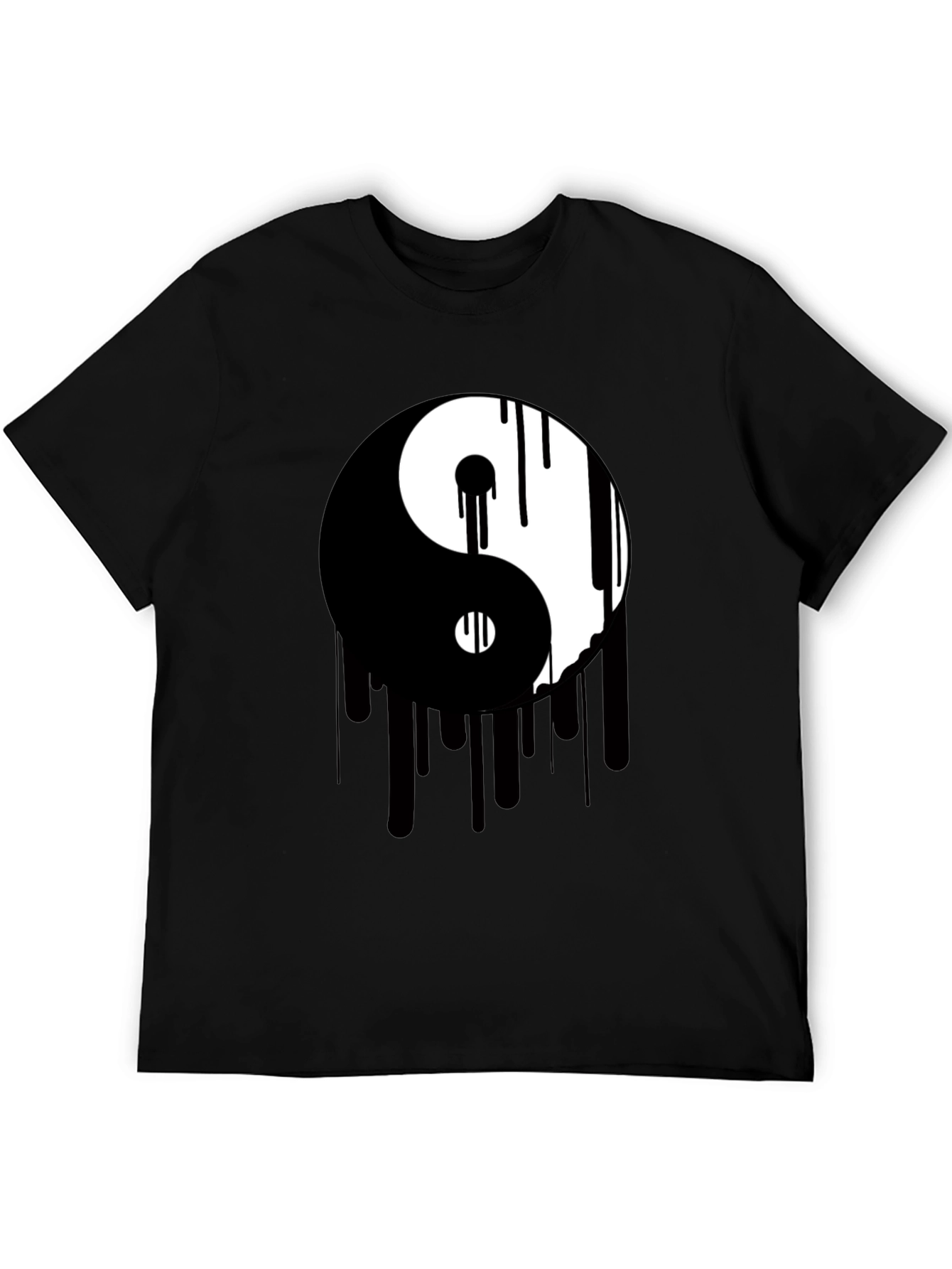 Yin Yang Drip Graphic Tee - Black
