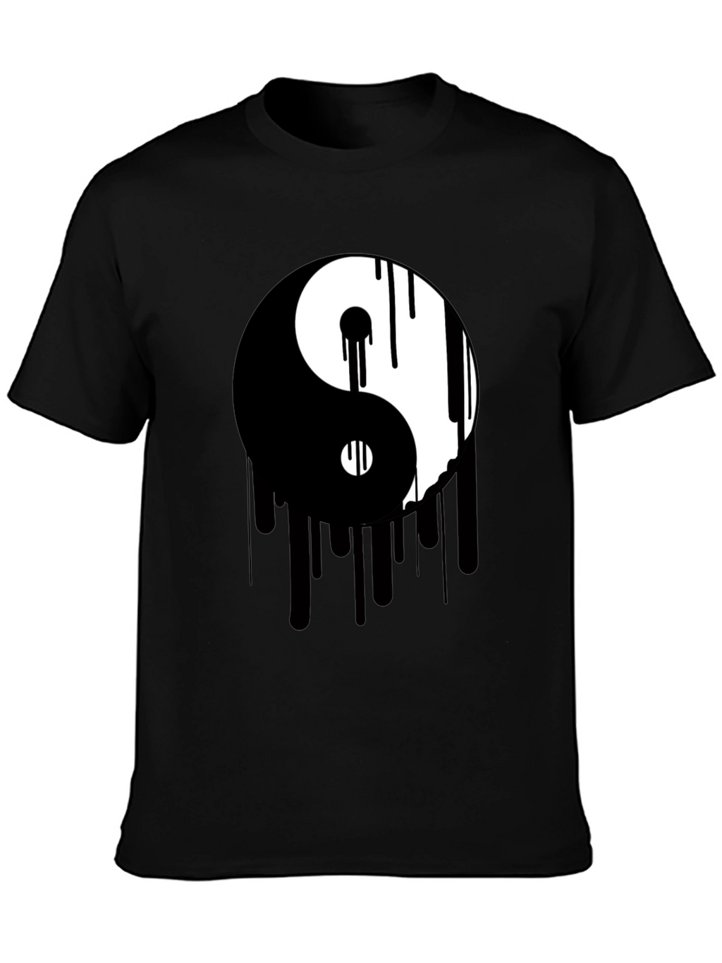 Yin Yang Drip Graphic Tee - Black