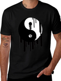 Yin Yang Drip Graphic Tee - Black