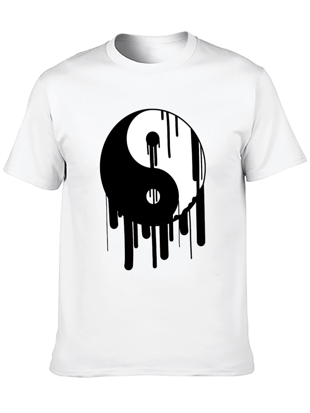 Yin Yang Drip Graphic Tee - Black